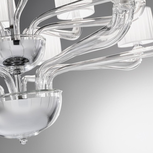 "Zenobia" Murano glass chandelier - 8+8 lights - transparent