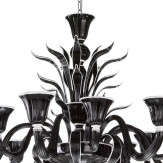 "Linda" Murano glas Kronleuchter - 6+6 flammig - schwarz und weiß