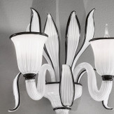 "Linda" applique en verre de Murano - 2 lumières - blanc et noir
