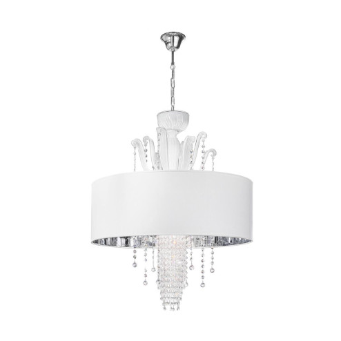 "Innocenza" lámpara colgante en cristal de Murano - 6 luces - blanco