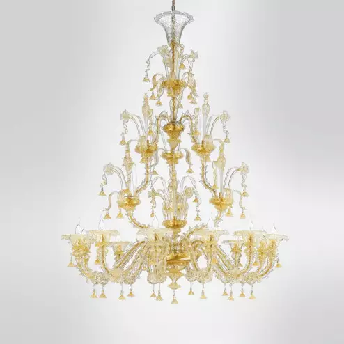 "Tabita" Murano glass chandelier - 12 lights - gold