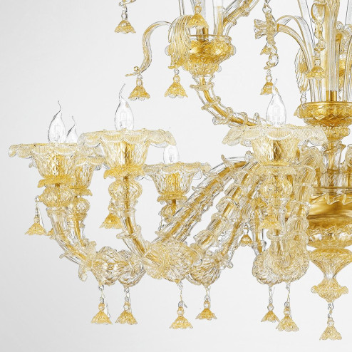 "Tabita" lustre en cristal de Murano - 12 lumières - or