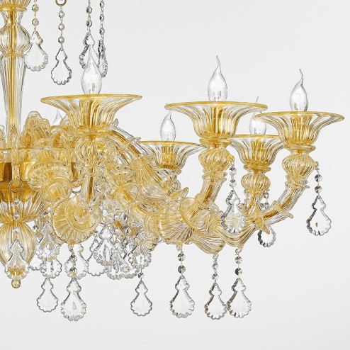"Priscilla" Murano glass chandelier - 12 lights - gold