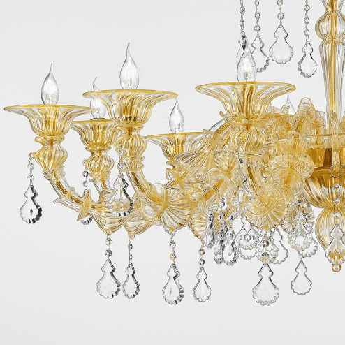 "Priscilla" lustre en cristal de Murano - 12 lumières - or