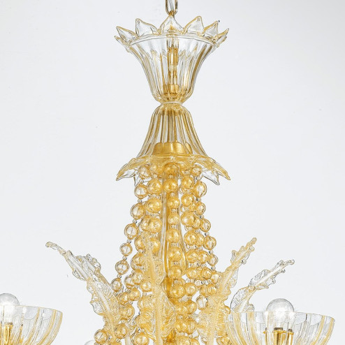 "Miriam " lustre en cristal de Murano - 18 lumières - or