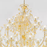 "Silvana" lampara de araña de Murano - 32+8 luces - oro
