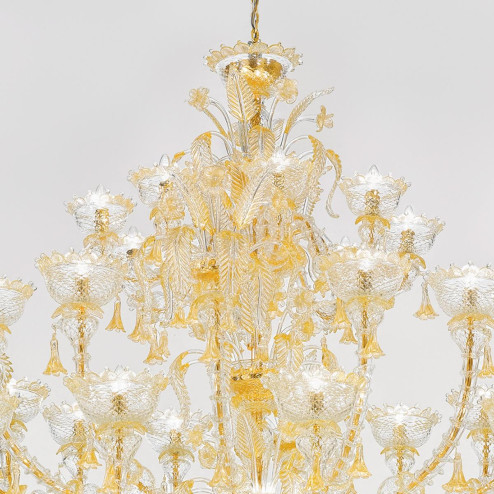 "Silvana" Murano glass chandelier - 32+8 lights - gold