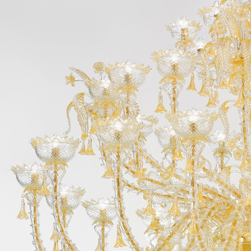 "Silvana" Murano glass chandelier - 32+8 lights - gold