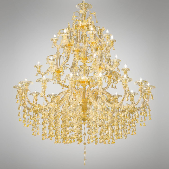 "Patrizia" lampara de araña de Murano - 32+8 luces - oro