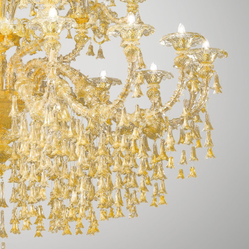 "Patrizia" Murano glass chandelier - 32+8 lights - gold