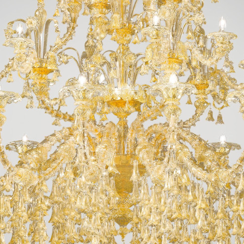 "Patrizia" Murano glass chandelier - 32+8 lights - gold