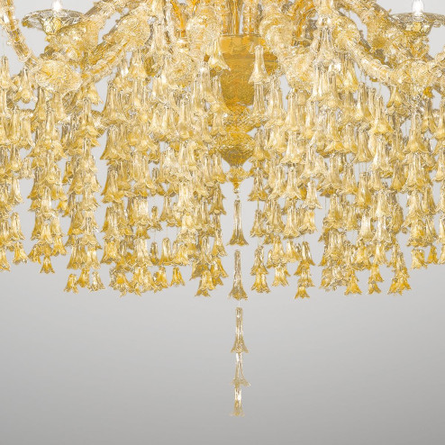 "Patrizia" lustre en cristal de Murano - 32+8 lumières - or