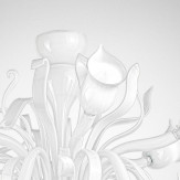 "Gigliola" lustre en cristal de Murano  - 6+6 lumières - blanc