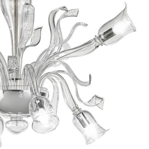 "Gigliola" Murano glass chandelier - 4+4 lights - transparent