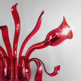 "Gigliola" Murano glass sconce - 2+1 lights - red