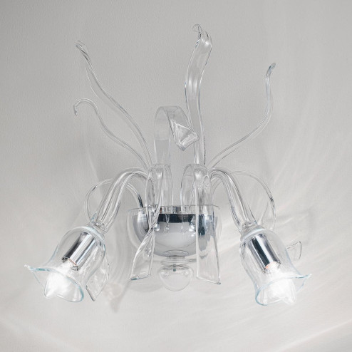"Gigliola" applique en verre de Murano - 2 lumières - transparent