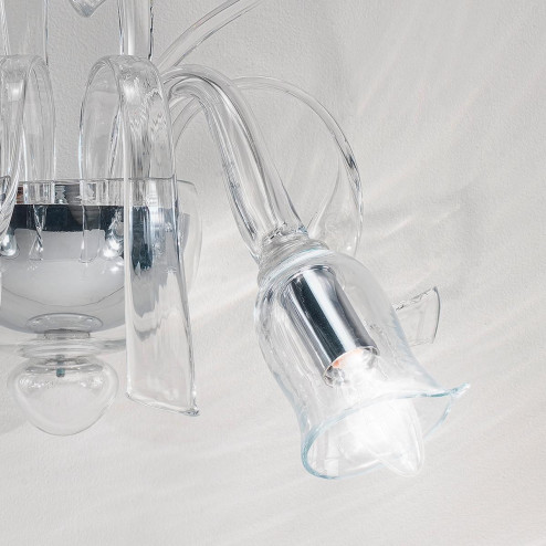 "Gigliola" applique en verre de Murano - 2 lumières - transparent