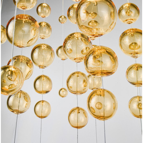"Virginia" Murano glass pendant light - 5 lights - amber