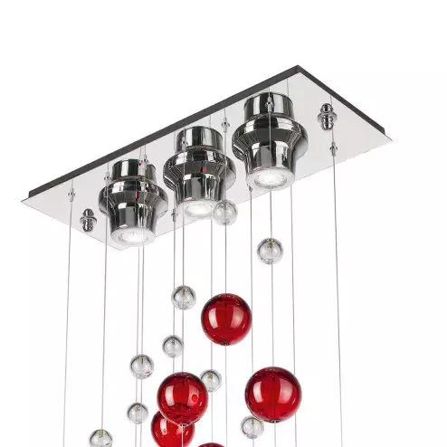 "Susanna " suspension en verre de Murano - 3 lumières - multicolor