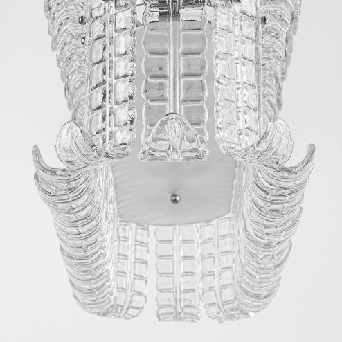 "Maida" big Murano glass pendant light  - 12 lights - transparent