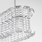 "Maida" grande suspension en verre de Murano - 12 lumières - transparent