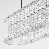 "Maida" grande suspension en verre de Murano - 12 lumières - transparent