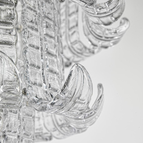 "Maida" suspension en verre de Murano - 13 lumières - transparent
