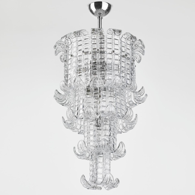 "Maida" Murano glass pendant light - 13 lights - transparent