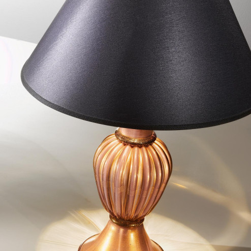 "Sabrina" Murano glass table lamp - 1 light - pink, gold and black