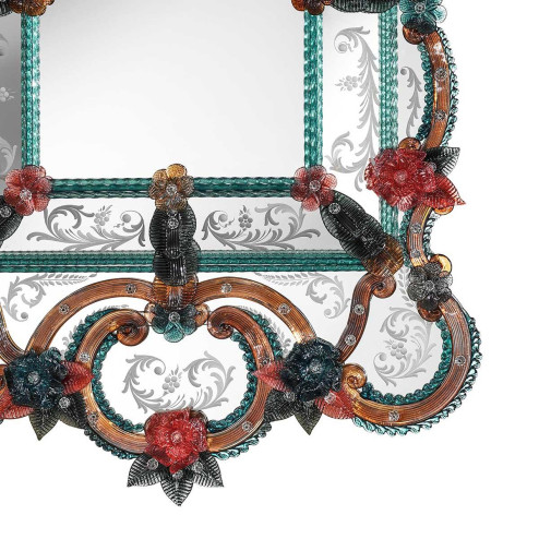 "Livia" Murano glass venetian mirror