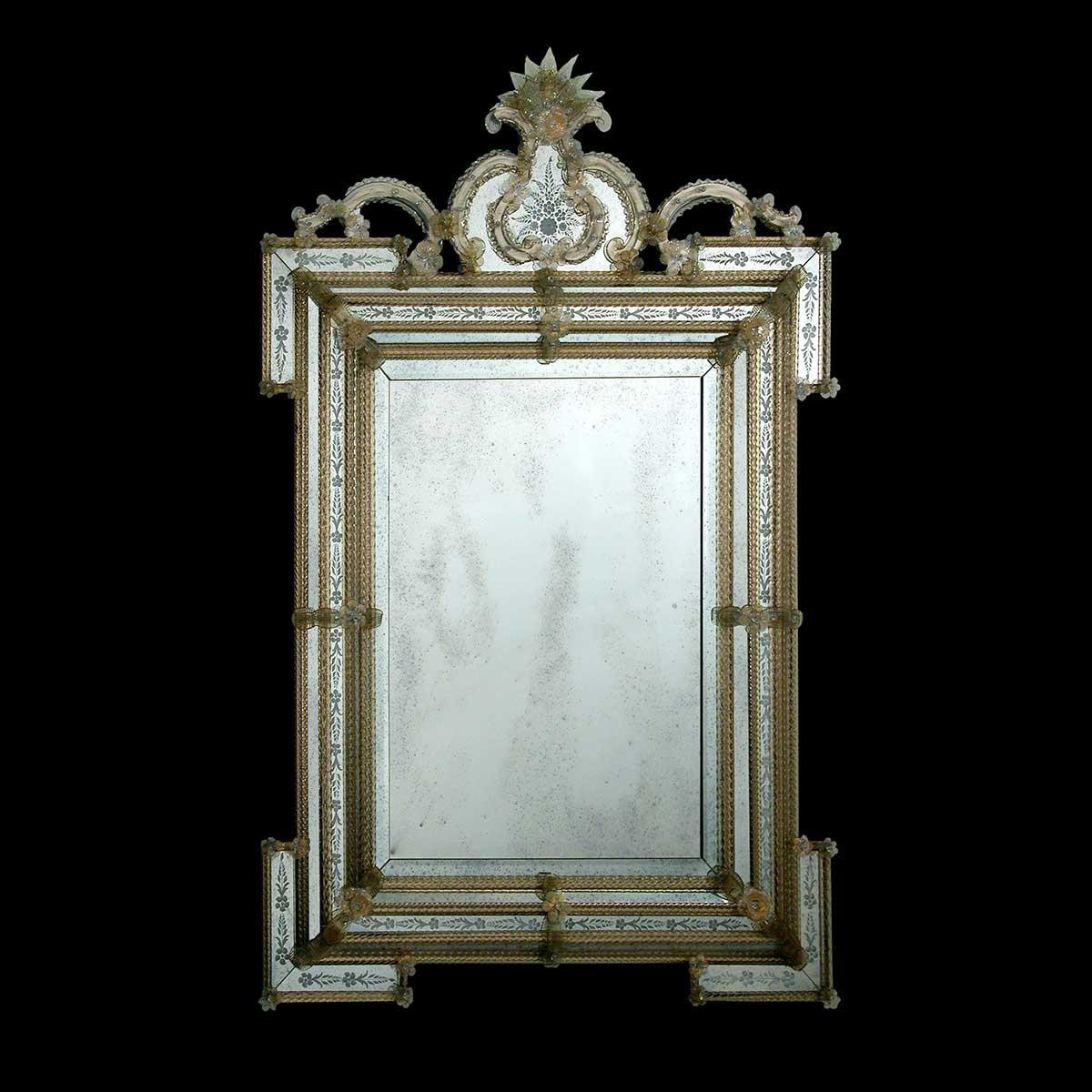 "Clelia " espejo veneciano de cristal de Murano