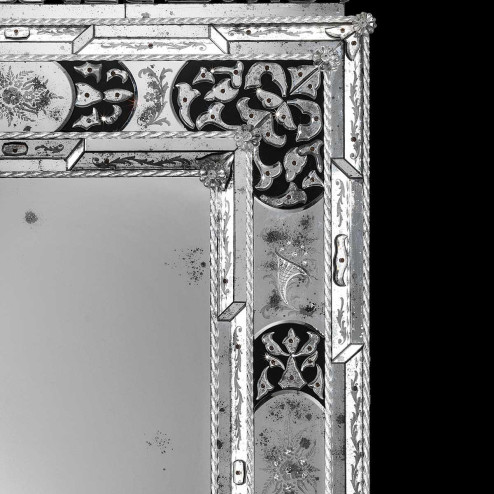 "Vincenza " espejo veneciano de cristal de Murano
