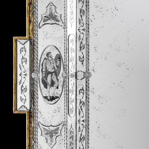 "Fausta " espejo veneciano de cristal de Murano