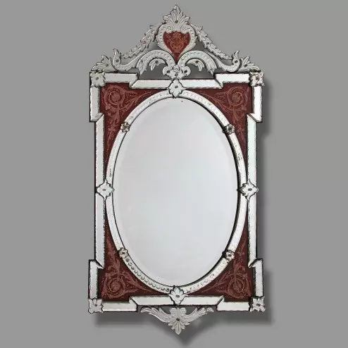 "Carmela " miroir vénitien en verre de Murano