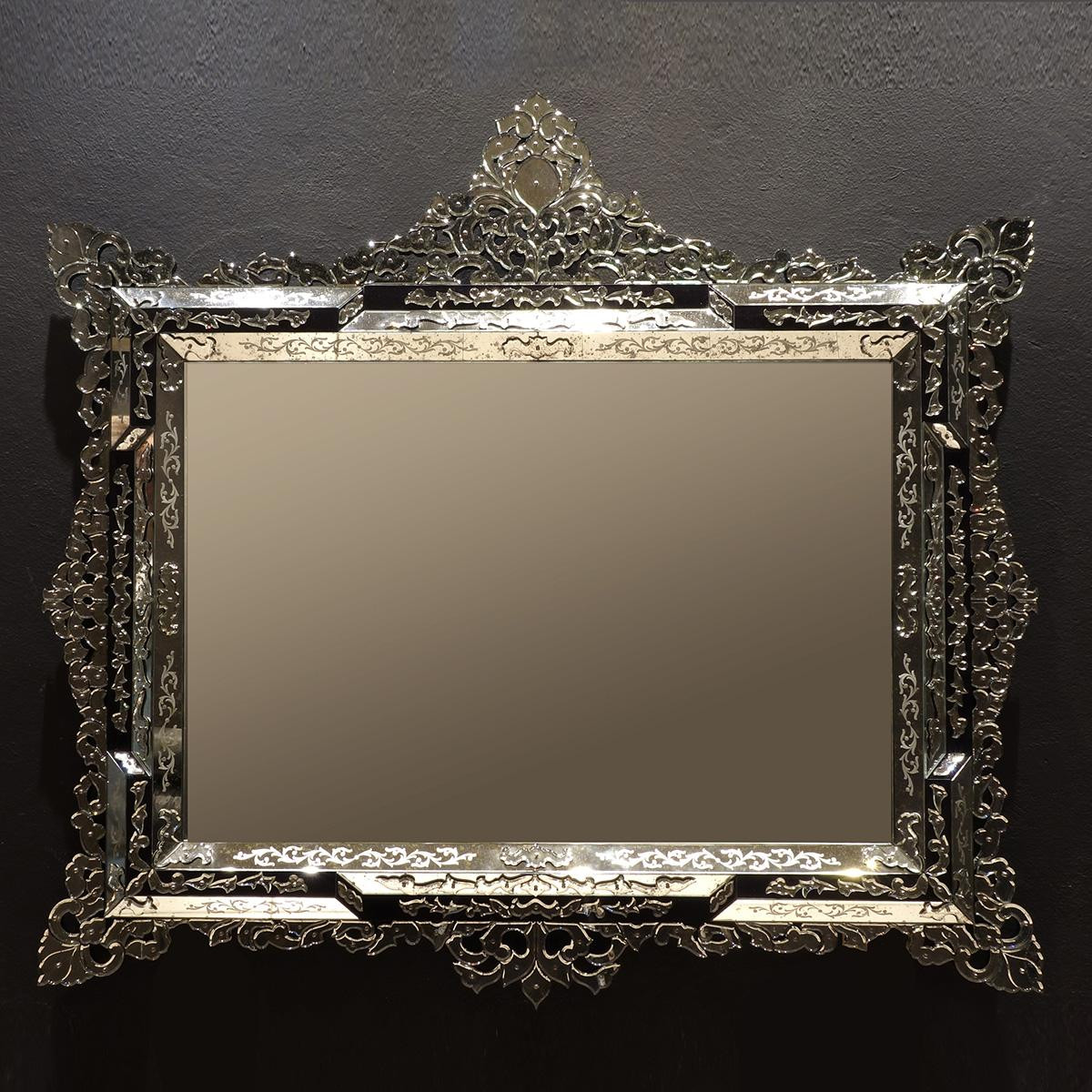 Lorenzo Murano Glass Venetian Mirror, Small Murano Glass Mirror