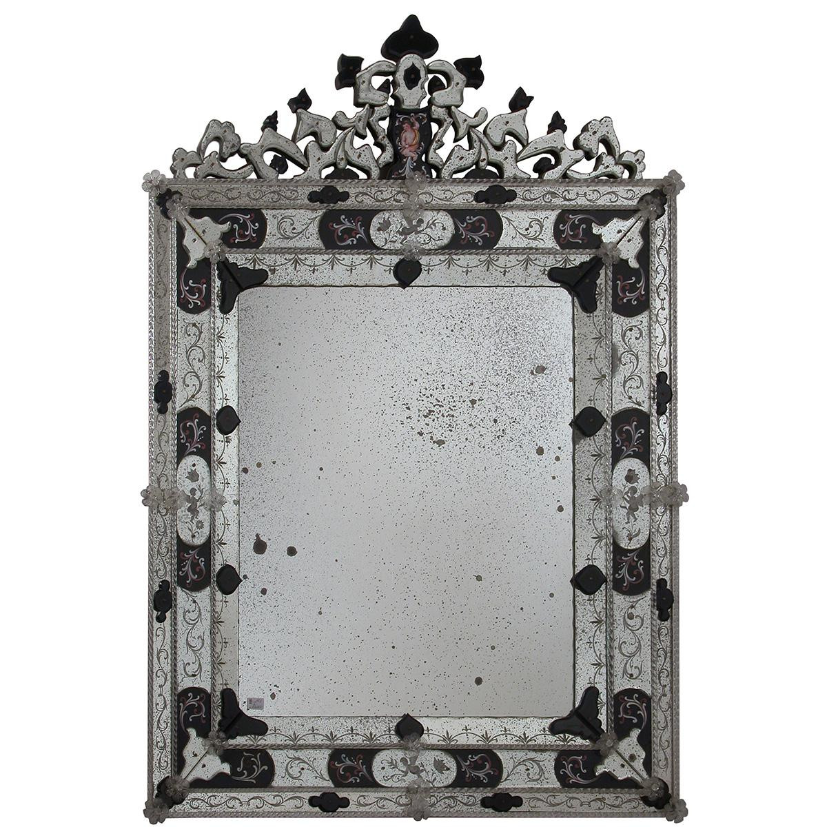 "Alessia " espejo veneciano de cristal de Murano