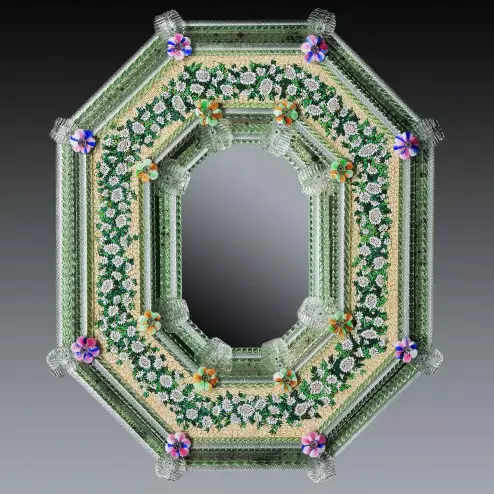 "Estella " miroir vénitien en verre de Murano