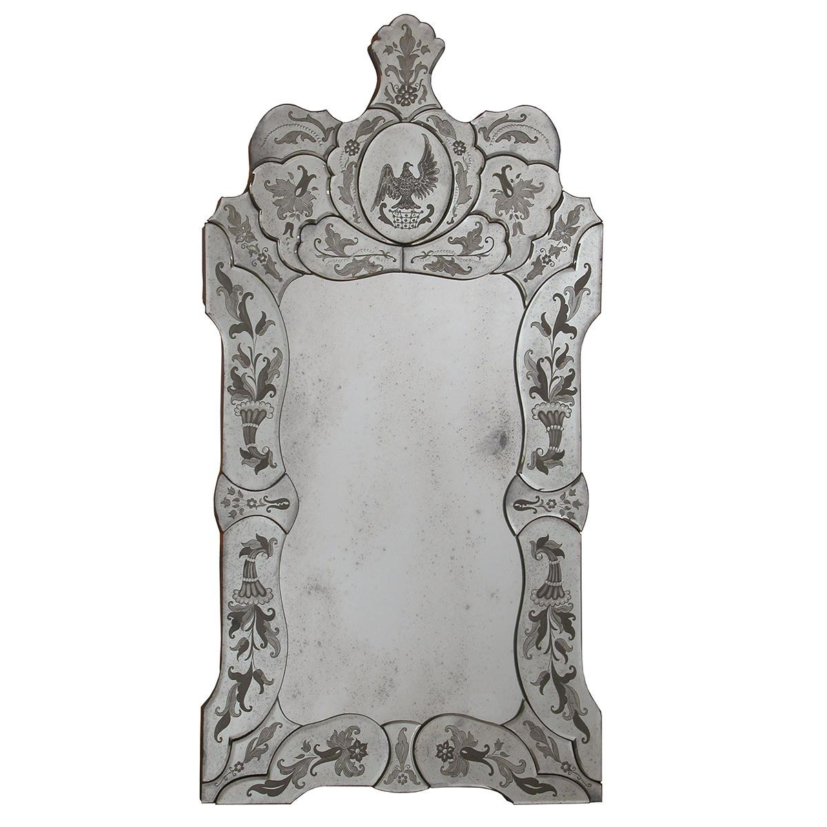 "Ada " miroir vénitien en verre de Murano