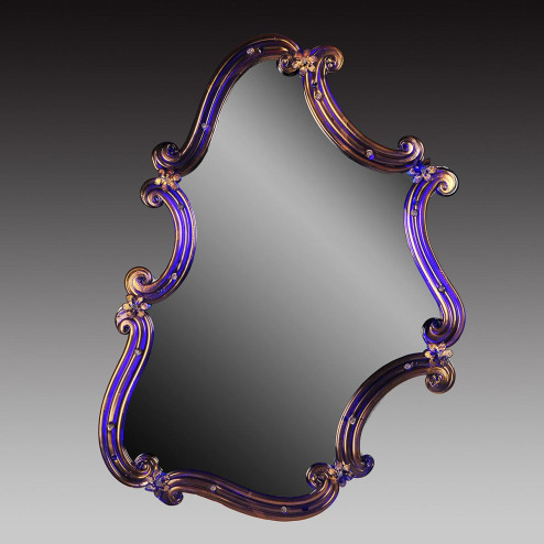 "Rosmunda blu" Murano glass venetian mirror