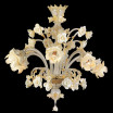 "Tallulah" Murano glas Kronleuchter - 6 flammig - transparent, weiß und gold