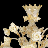 "Tallulah" Murano glas Kronleuchter - 6 flammig - transparent, weiß und gold