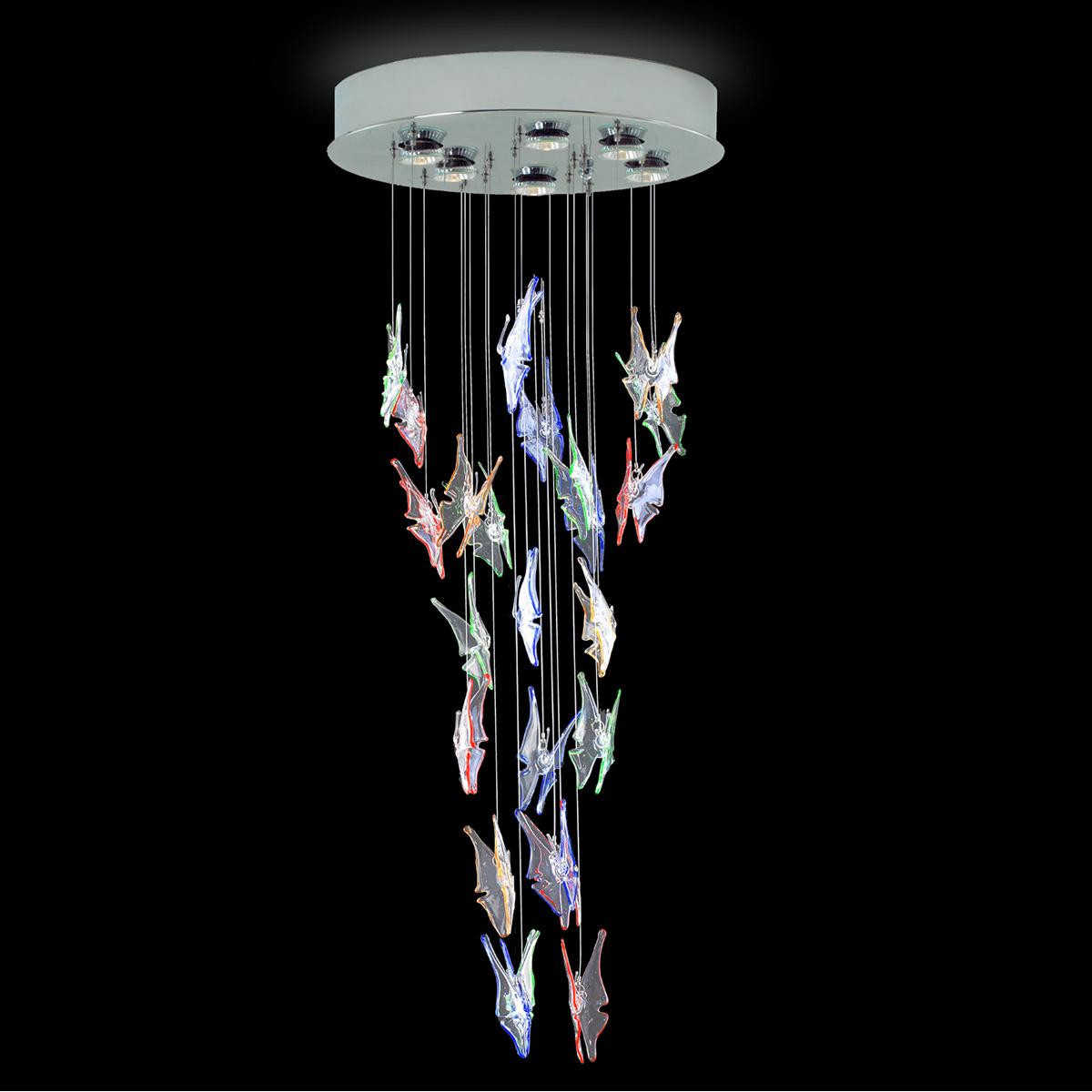 "Janna" Murano glass pendant light - 6 lights - multicolor