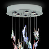 "Janna" suspension en verre de Murano - 6 lumières - multicolor