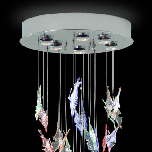 "Janna" lámpara colgante en cristal de Murano - 6 luces - multicolor