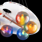 "Fancy" Murano glass pendant light - 6 lights - multicolor