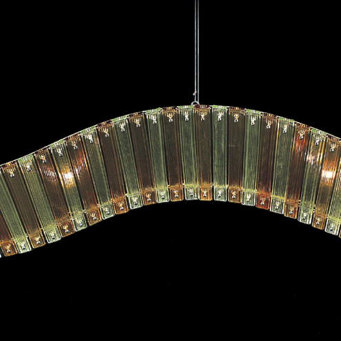 "Tania " suspension en verre de Murano - 6 lumières - ambre