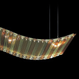 "Tania " lámpara colgante en cristal de Murano - 6 luces - ámbar
