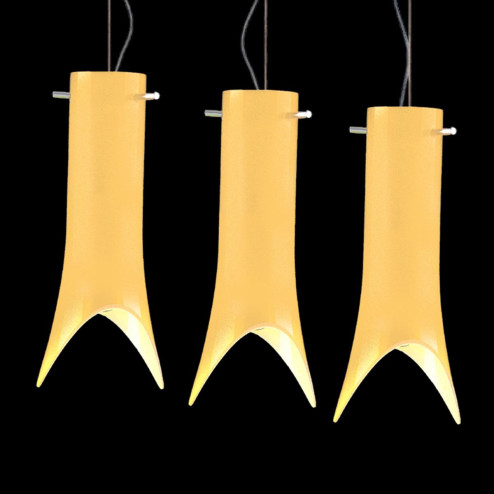 "Abbey" suspension en verre de Murano - 3 lumières - ambre