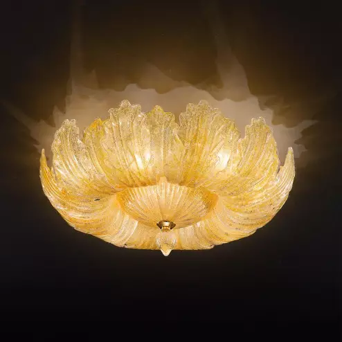 "Oliviera" lampara de techo de Murano - 10 luces - ámbar