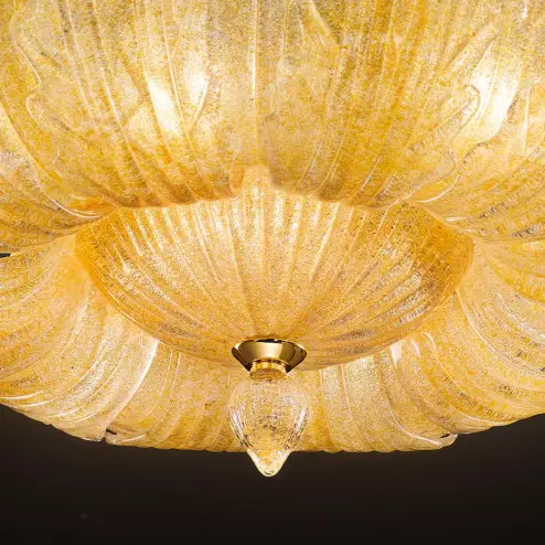 "Oliviera" plafonnier en verre de Murano - 10 lumières - ambre